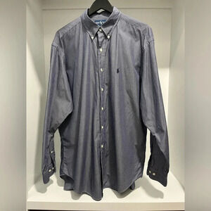 Ralph Lauren blue label blue striped button down Yarmouth cotton 16 1/2 34/35